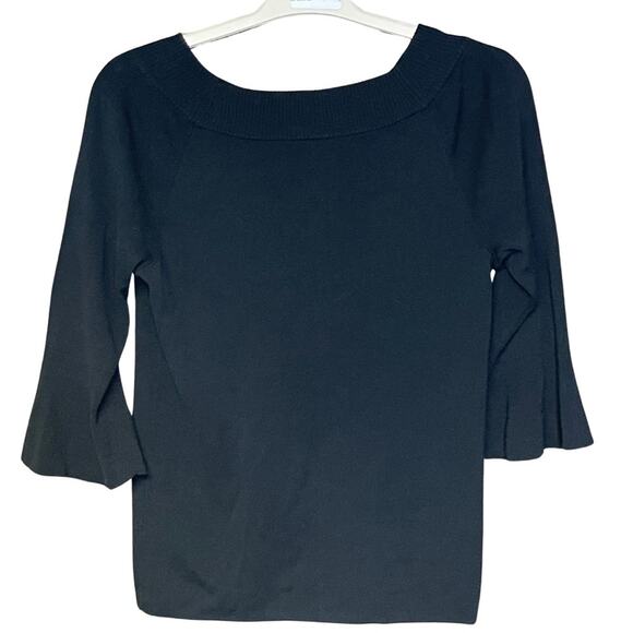 Talbots black sweater bell 3/4 sleeve crew neck size medium - Picture 1 of 4
